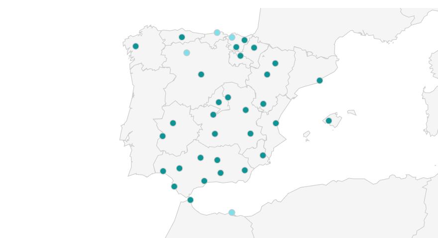 Mapa de Oficinas de Rehabilitación en España